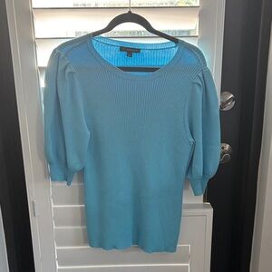 INC International Concepts Sky Blue Ribbed Top